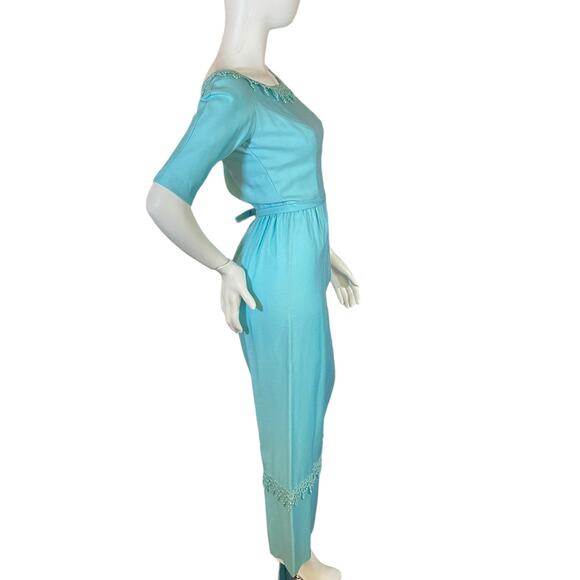 50's Robin's Egg Blue Cocktail Gown by Harry Keiser - Picture 4 of 7